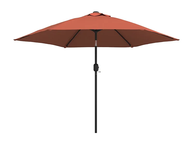 Arabella  Parasol de jardin avec lumières LED et mât en acier terre cuite