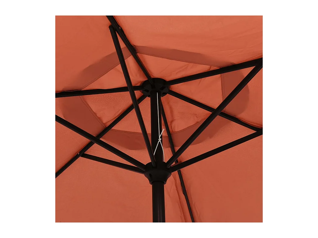 Arabella  Parasol de jardin avec lumières LED et mât en acier terre cuite