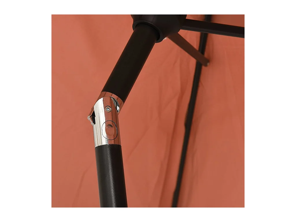 Arabella  Parasol de jardin avec lumières LED et mât en acier terre cuite