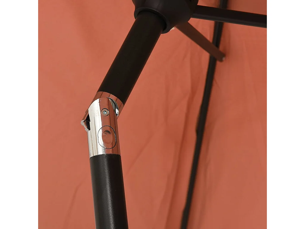 Arabella  Parasol de jardin avec lumières LED et mât en acier terre cuite