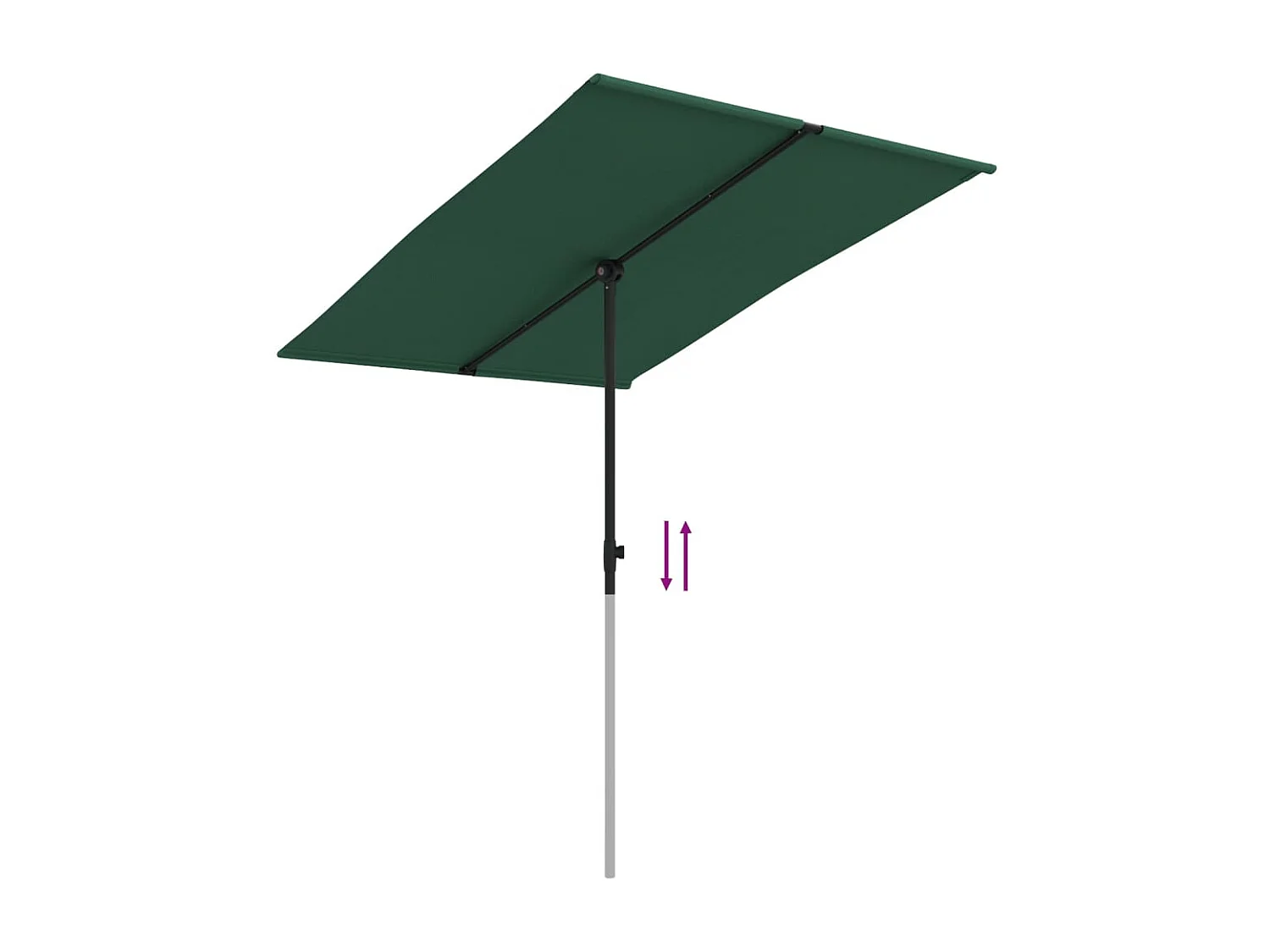 Zuhal  Parasol de jardin avec mât en aluminium 2x1,5 m Vert