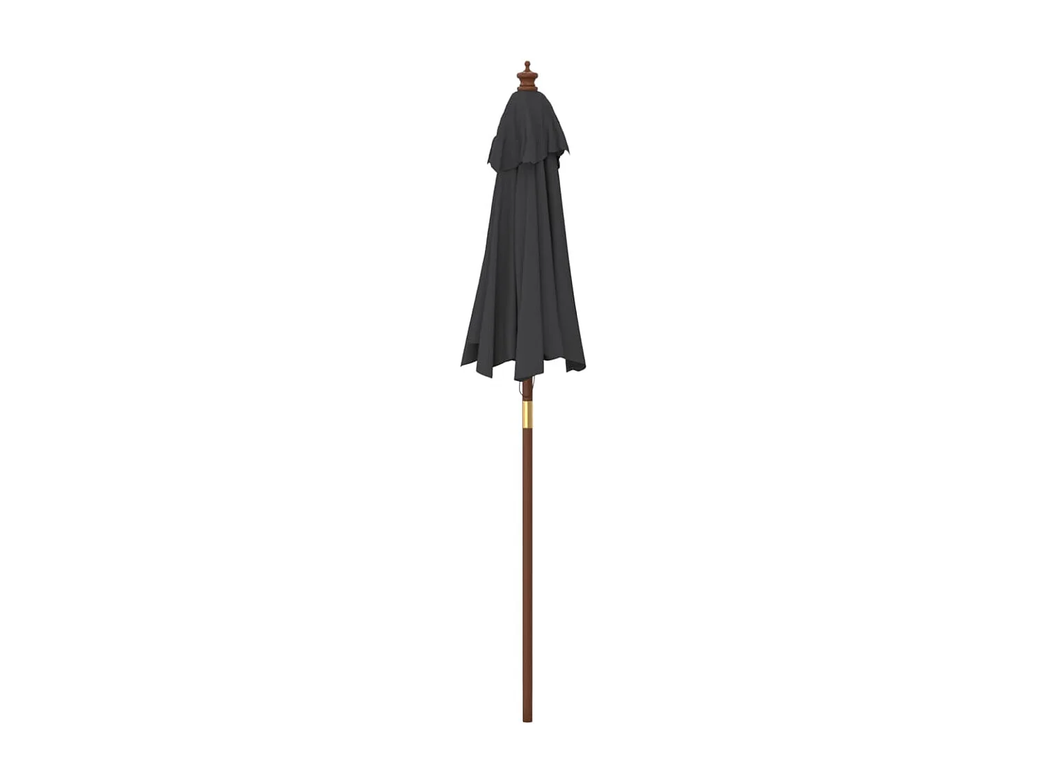 Delinra  Parasol de jardin avec mât en bois noir 196x231 cm
