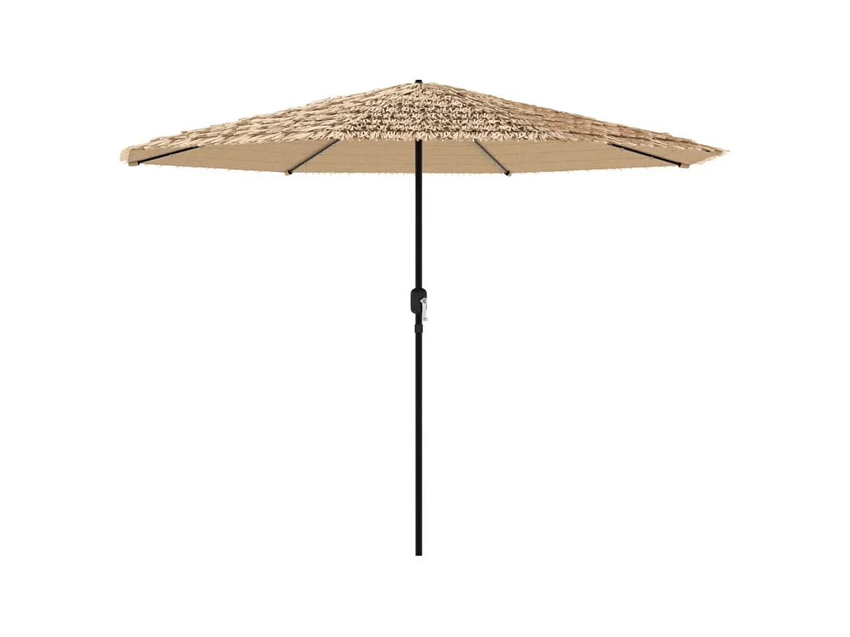 Clark  Parasol de jardin avec LED et mât en acier marron 324x324x247cm