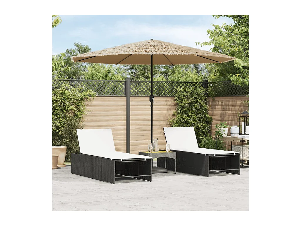 Clark  Parasol de jardin avec LED et mât en acier marron 324x324x247cm