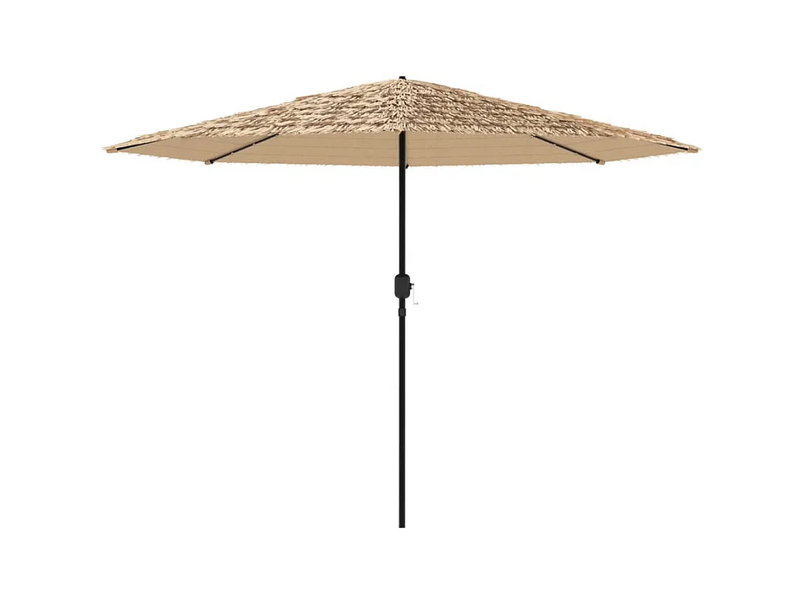 Clark  Parasol de jardin avec LED et mât en acier marron 324x324x247cm