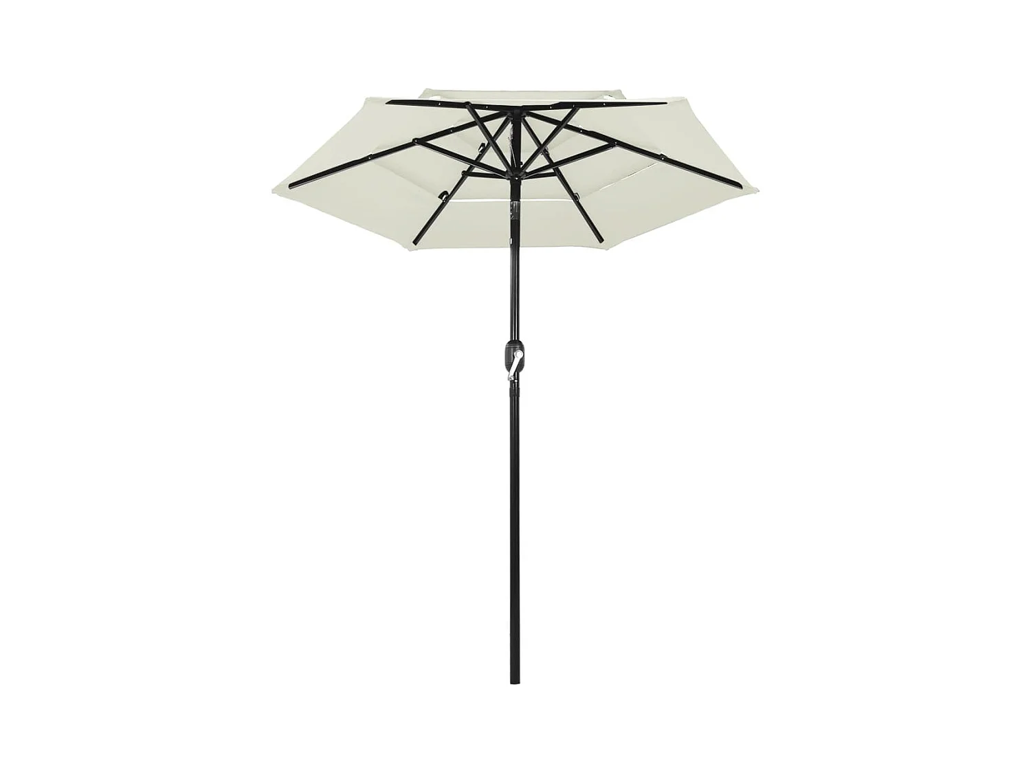 Nijkerk  Parasol de jardin à 3 niveaux avec mât en aluminium sable 2 m