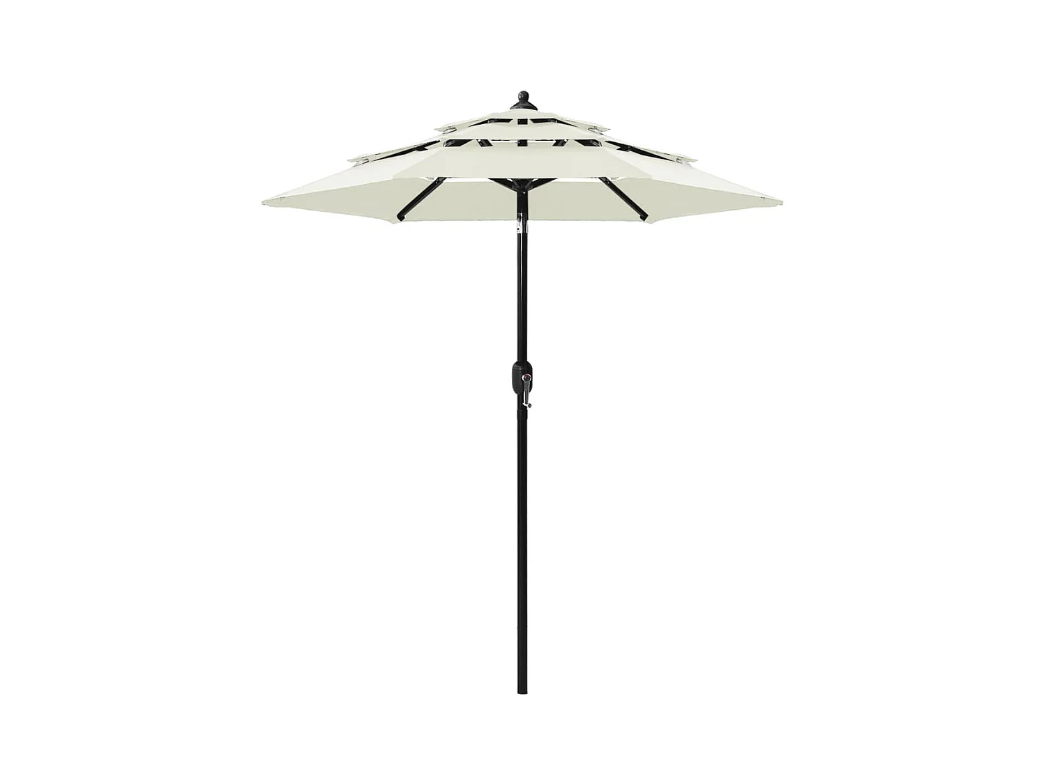Nijkerk  Parasol de jardin à 3 niveaux avec mât en aluminium sable 2 m