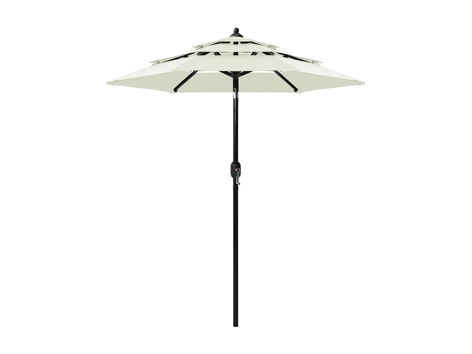 Nijkerk  Parasol de jardin à 3 niveaux avec mât en aluminium sable 2 m