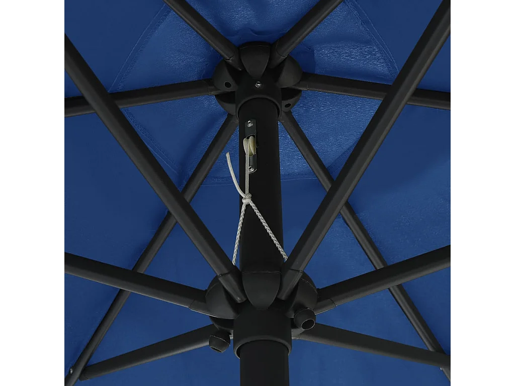 Qerlan  Parasol de jardin et mât en aluminium 270x246 cm Bleu azuré