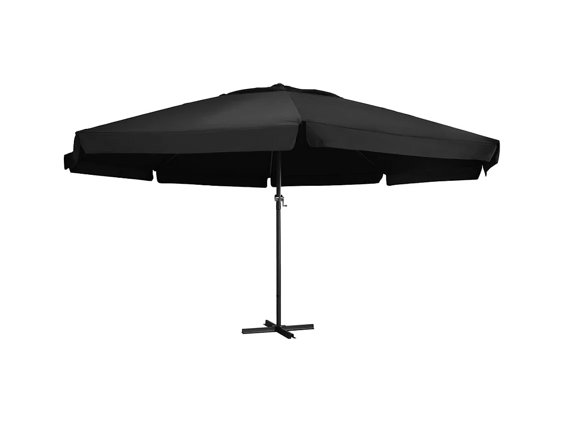 Roeland  Parasol de jardin avec mât en aluminium 500 cm noir