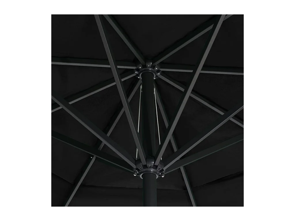 Roeland  Parasol de jardin avec mât en aluminium 500 cm noir