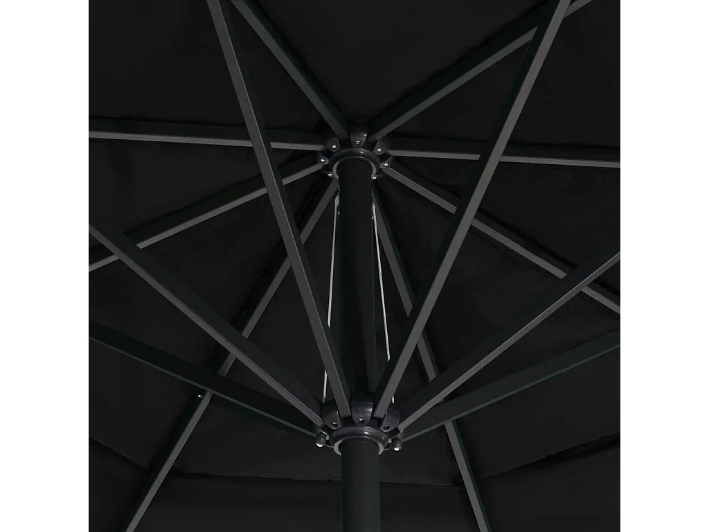 Roeland  Parasol de jardin avec mât en aluminium 500 cm noir