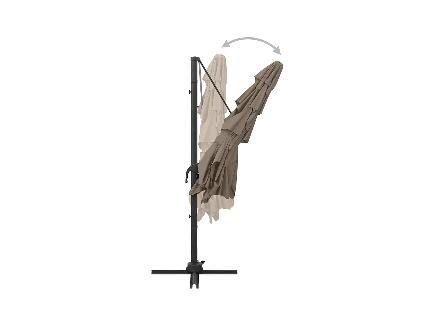 Zyldar  Sombrilla de jardín 4 niveles palo de aluminio taupe 250x250 cm