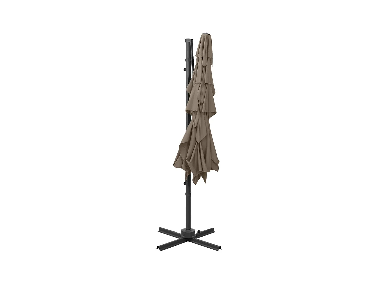 Zyldar  Parasol de jardin à 4 niveaux avec mât en aluminium taupe