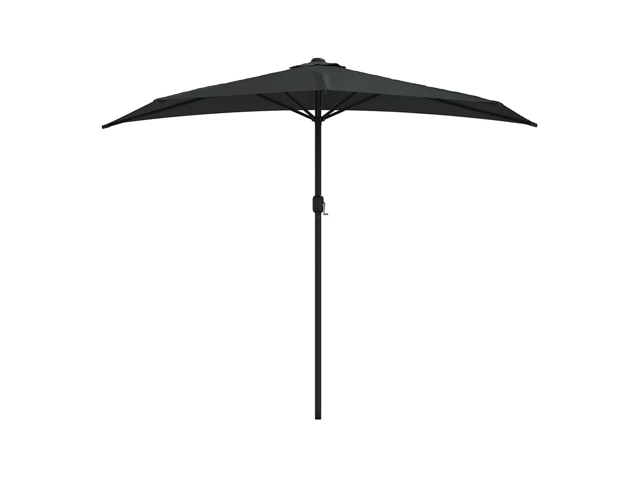 Vilde Kristine  Parasol de balcon avec mât en aluminium Noir 270x144x222cm Demi