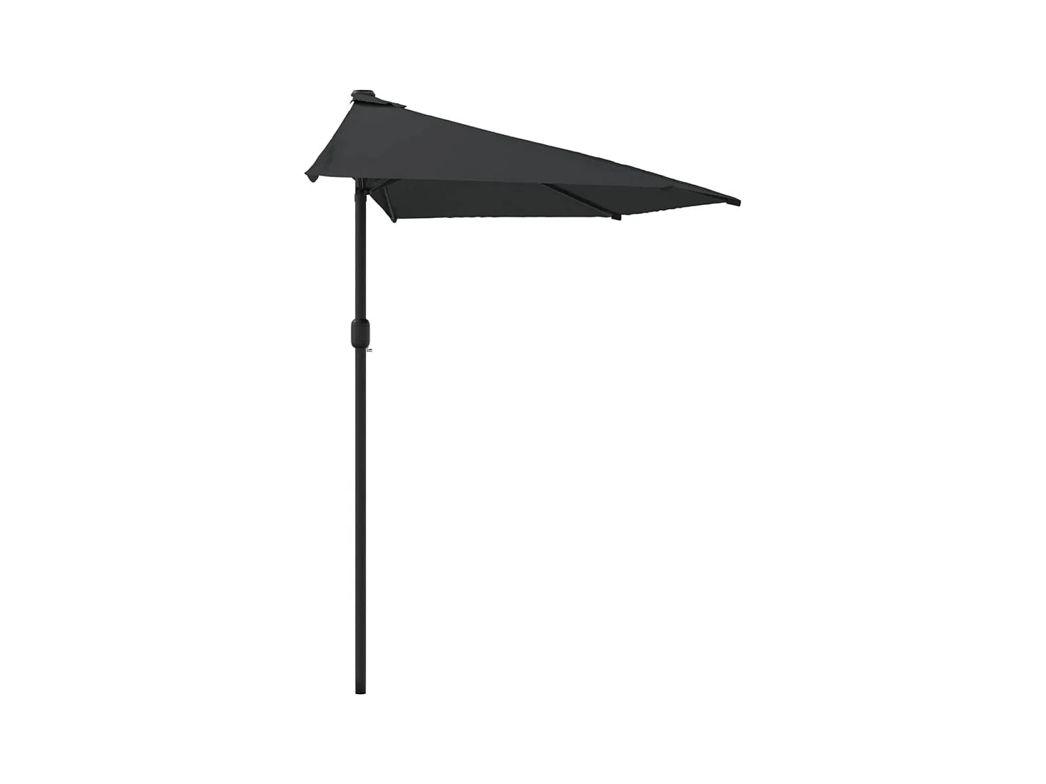 Vilde Kristine  Parasol de balcon avec mât en aluminium Noir 270x144x222cm Demi