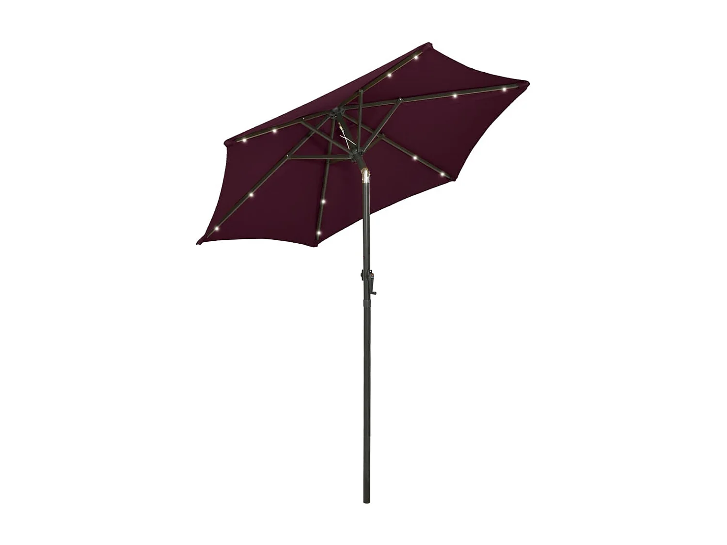 Zerdal  Parasol met LED-verlichting 200x211 cm aluminium bordeauxrood