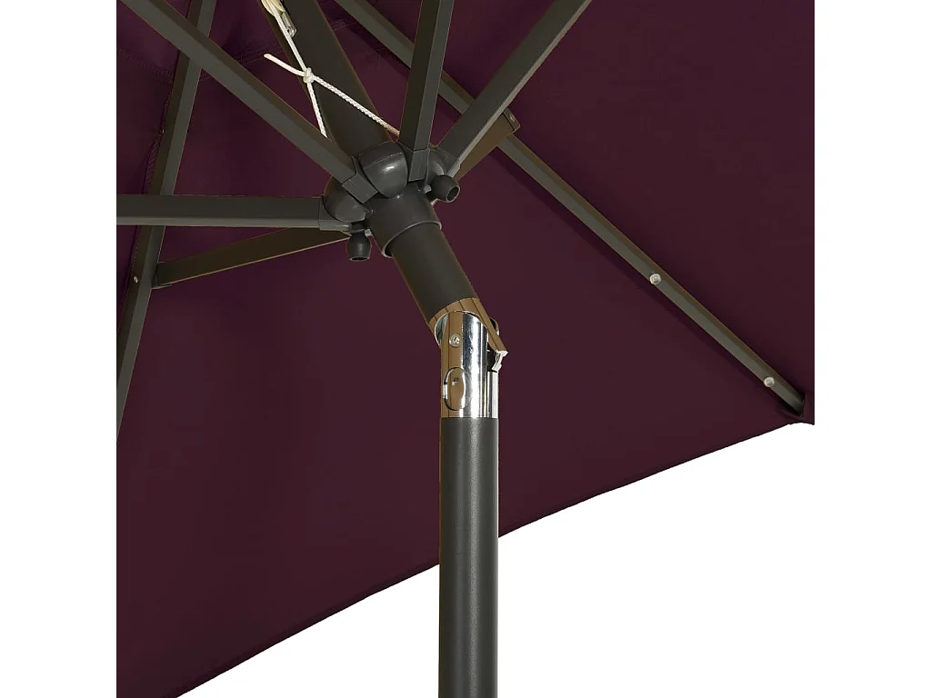Zerdal  Parasol met LED-verlichting 200x211 cm aluminium bordeauxrood