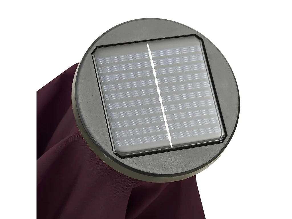 Zerdal  Parasol met LED-verlichting 200x211 cm aluminium bordeauxrood