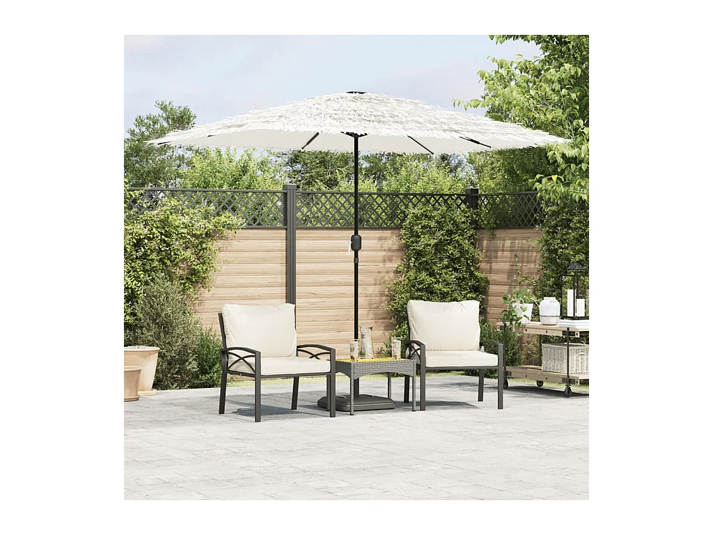 Draveil  Parasol de jardin avec mât en acier blanc 300x200x250 cm