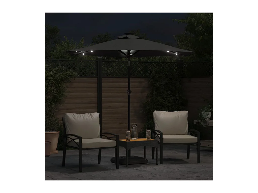 Albemarle  Parasol met LED's en stalen paal 225x225x212cm antracietkleurig