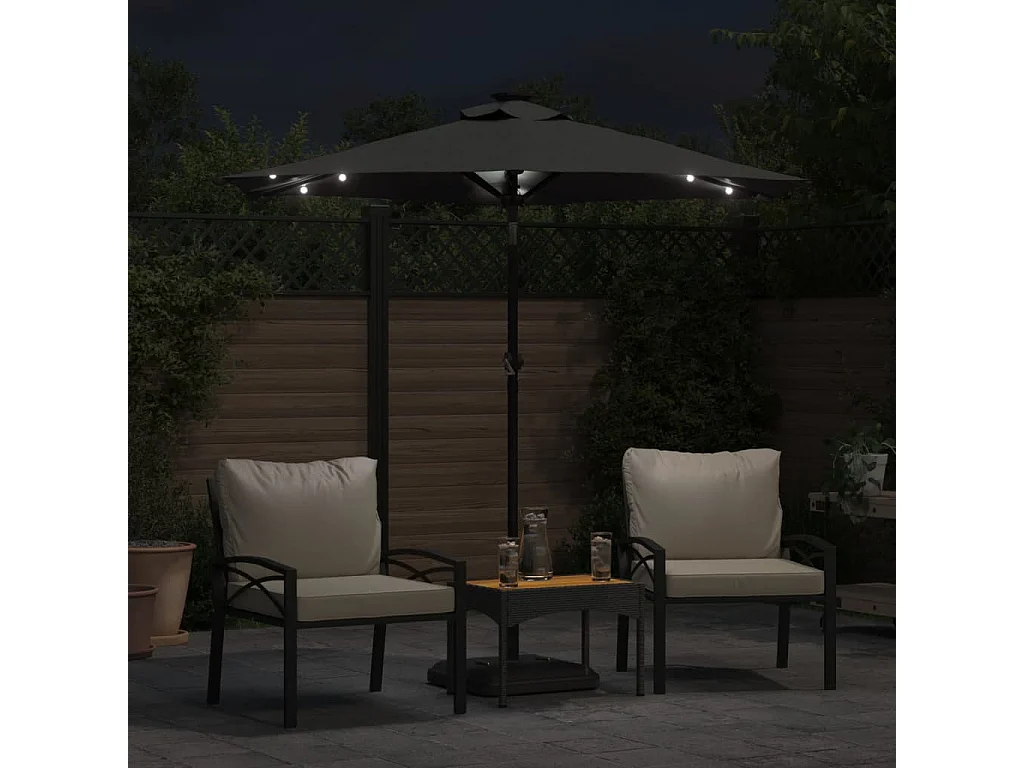 Albemarle  Parasol met LED's en stalen paal 225x225x212cm antracietkleurig