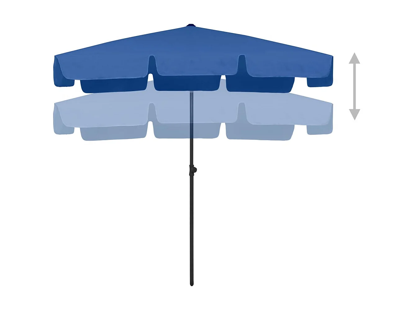 Roxanne  Parasol de plage bleu azuré 200x125 cm