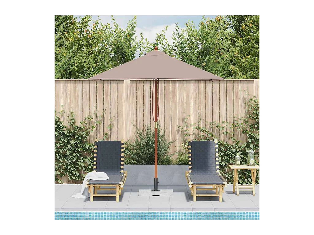 Keano  Parasol met houten paal 150x200 cm taupe