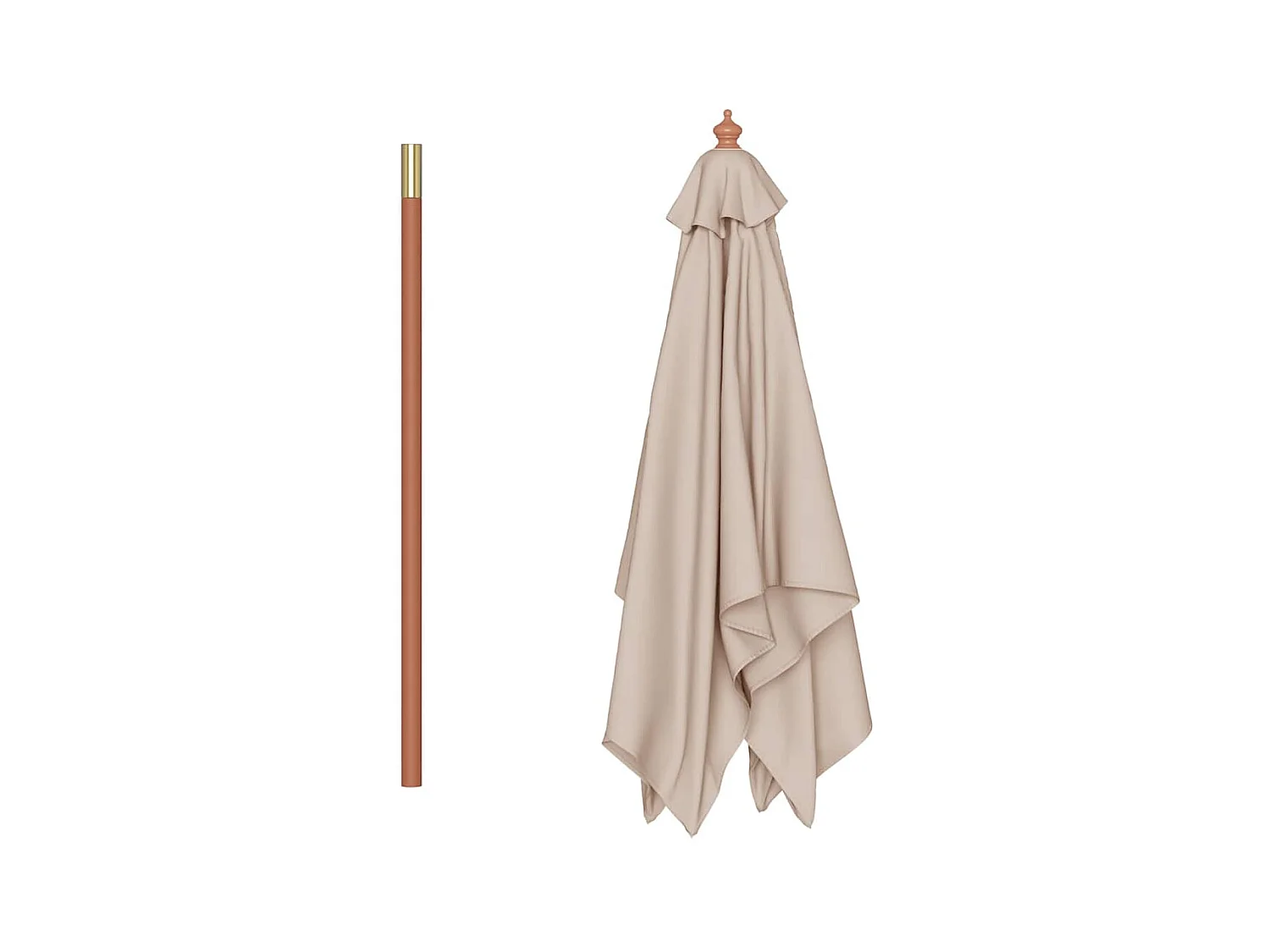 Keano  Parasol met houten paal 150x200 cm taupe