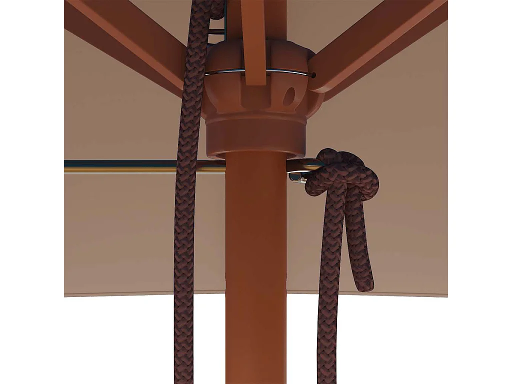 Keano  Parasol d'extérieur avec mât en bois 150x200 cm taupe