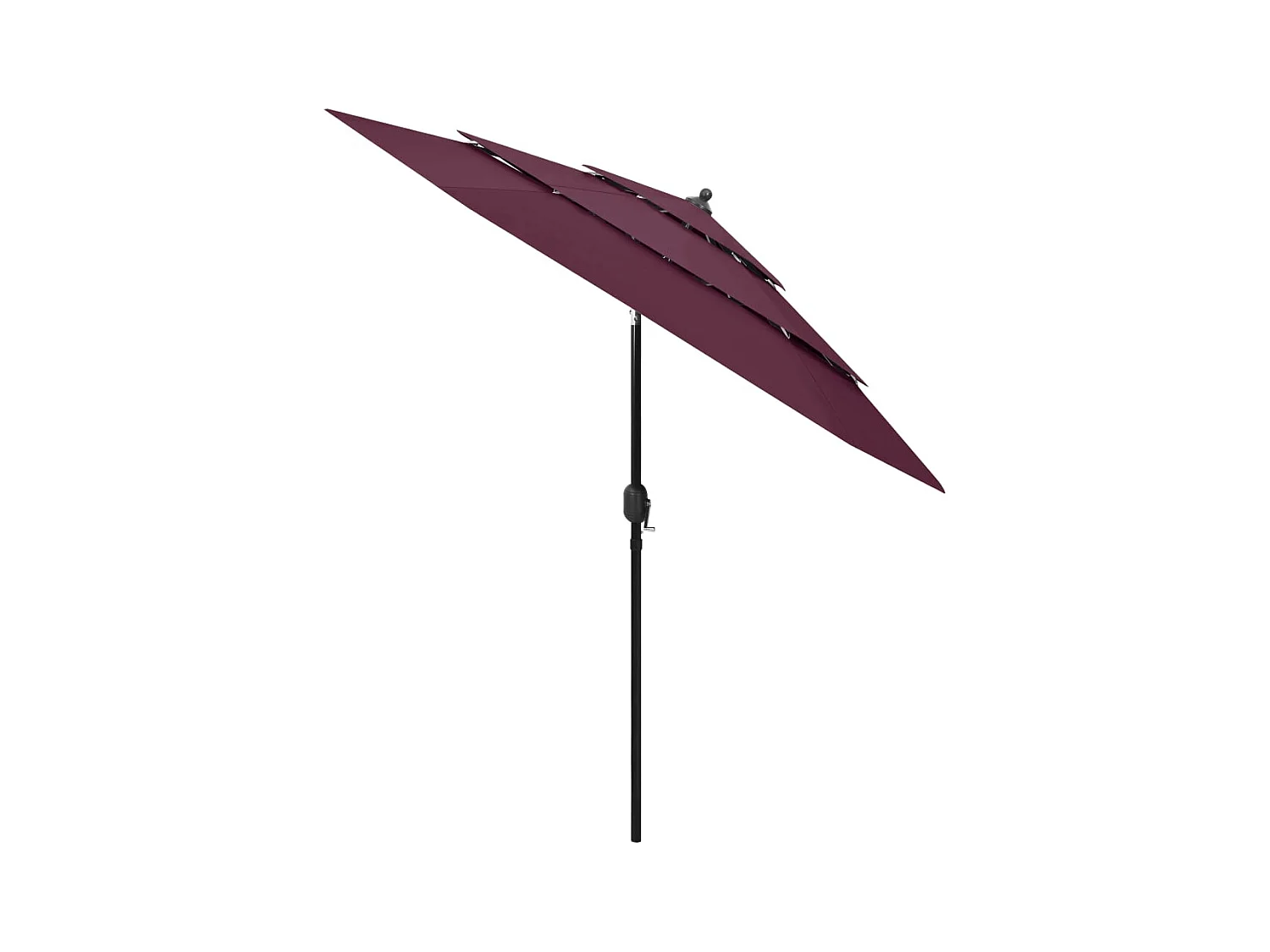 Nijkerk  Parasol de jardin à 3 niveaux mât en aluminium rouge bordeaux