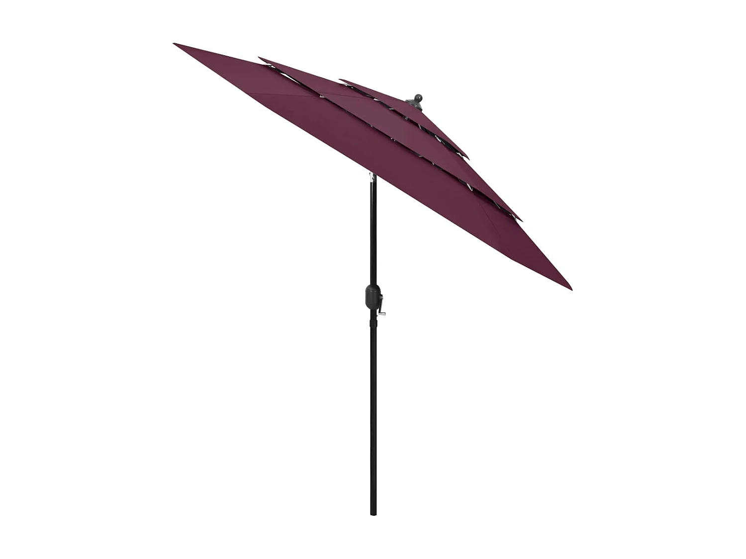 Nijkerk  Parasol de jardin à 3 niveaux mât en aluminium rouge bordeaux