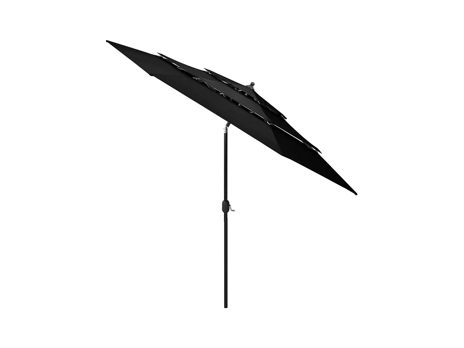 Nijkerk  Parasol de jardin à 3 niveaux avec mât en aluminium noir 3 m