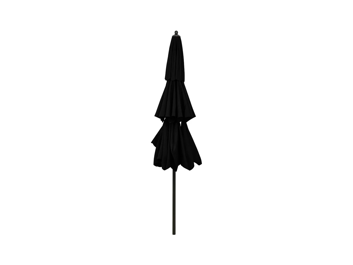 Nijkerk  Parasol de jardin à 3 niveaux avec mât en aluminium noir 3 m