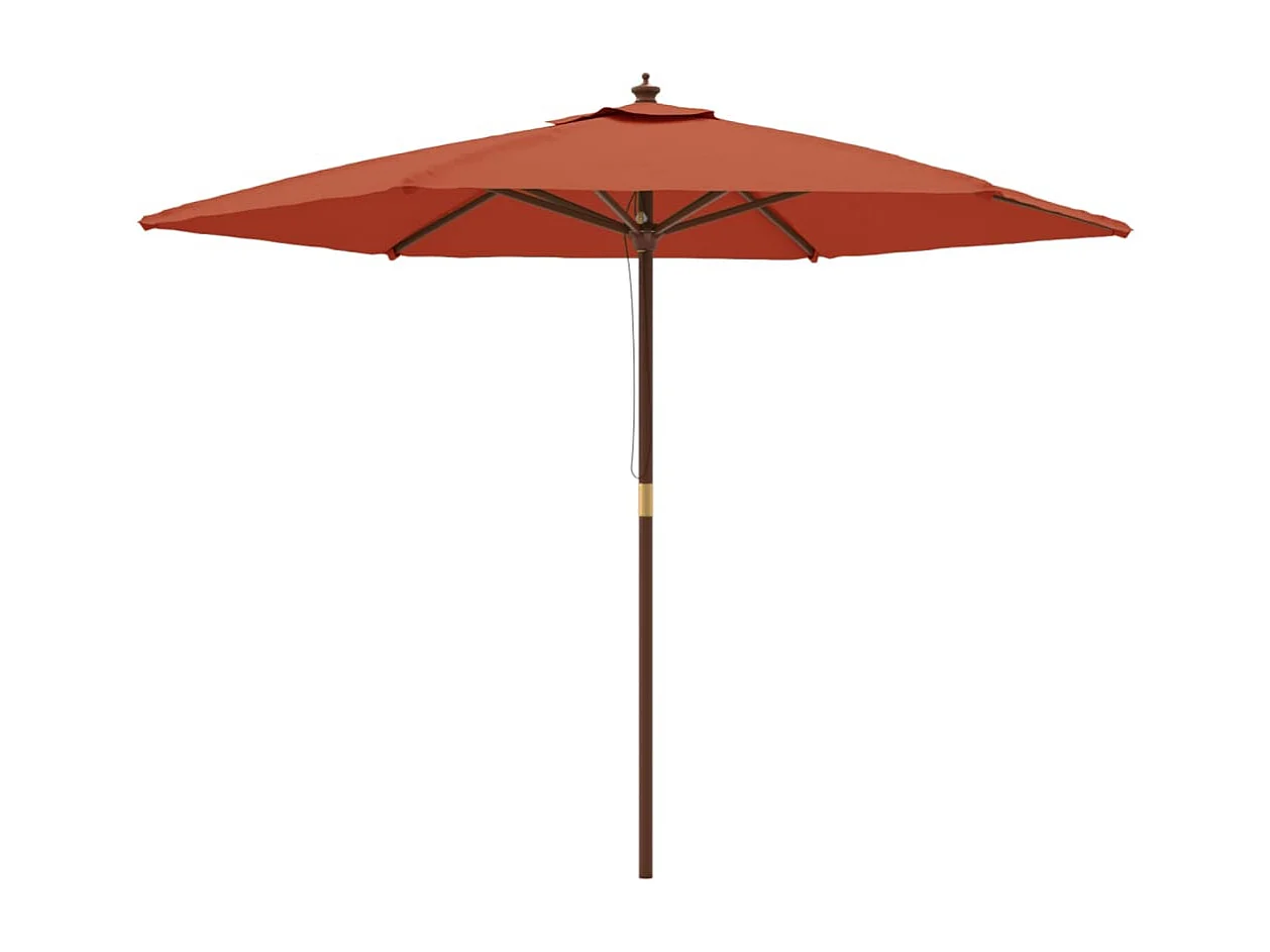 Sophie-Sandrine  Parasol met houten paal 299x240 cm terracottakleurig