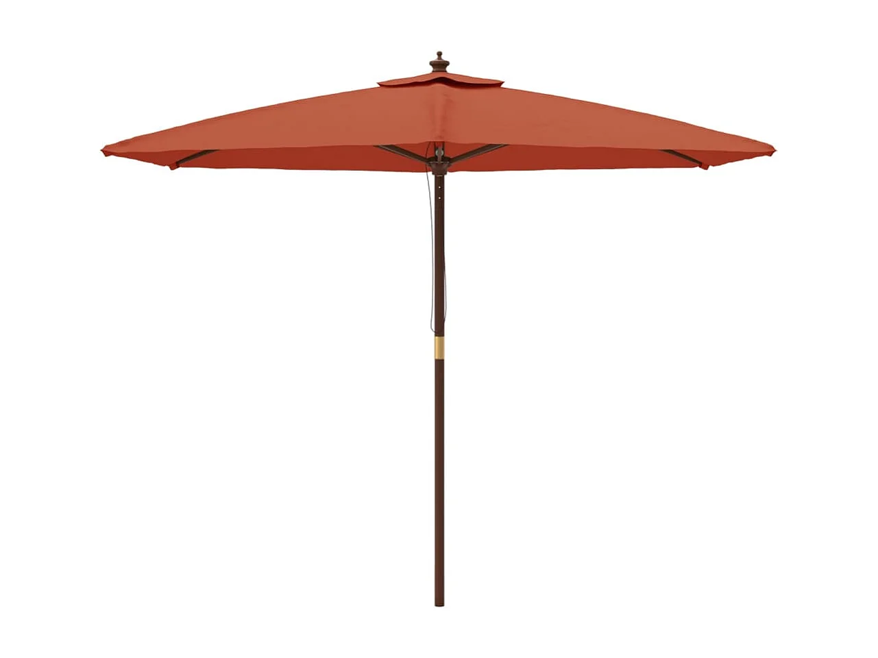 Sophie-Sandrine  Parasol met houten paal 299x240 cm terracottakleurig