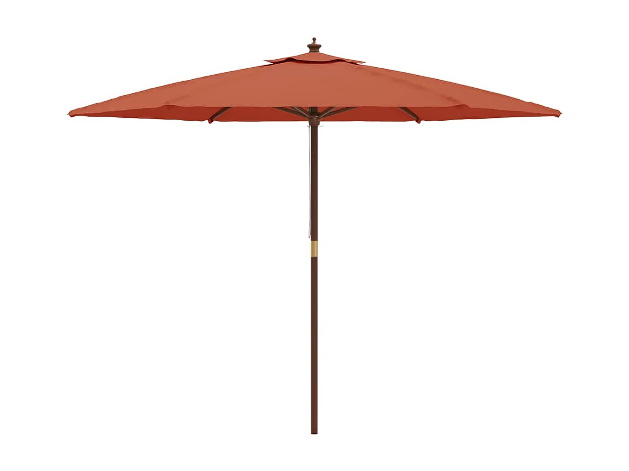 Sophie-Sandrine  Parasol met houten paal 299x240 cm terracottakleurig