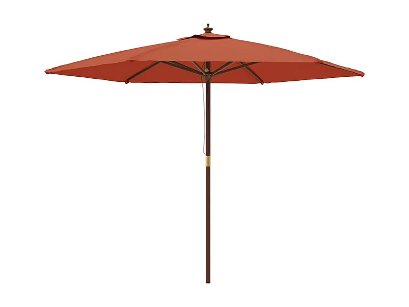 Sophie-Sandrine  Parasol met houten paal 299x240 cm terracottakleurig