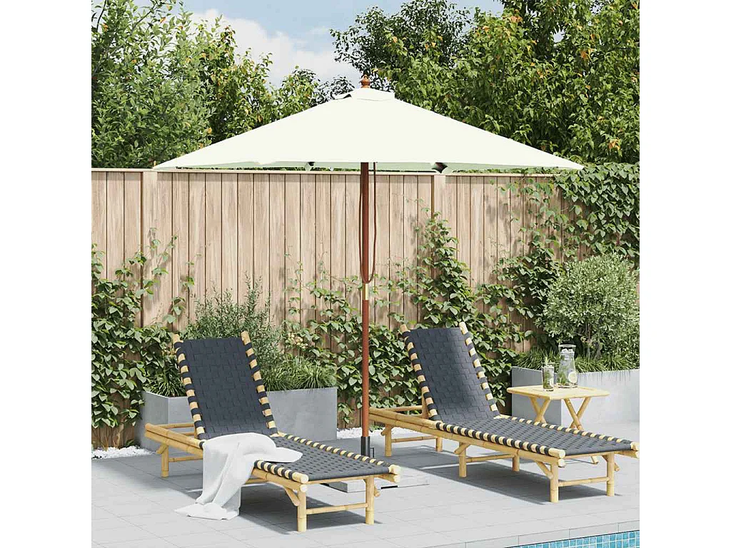 Keano  Parasol met houten paal 150x200 cm zandkleurig