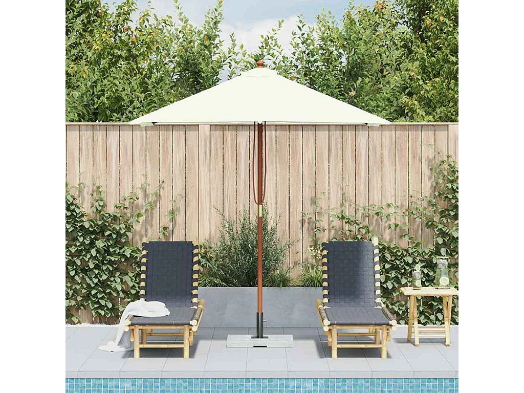 Keano  Parasol met houten paal 150x200 cm zandkleurig
