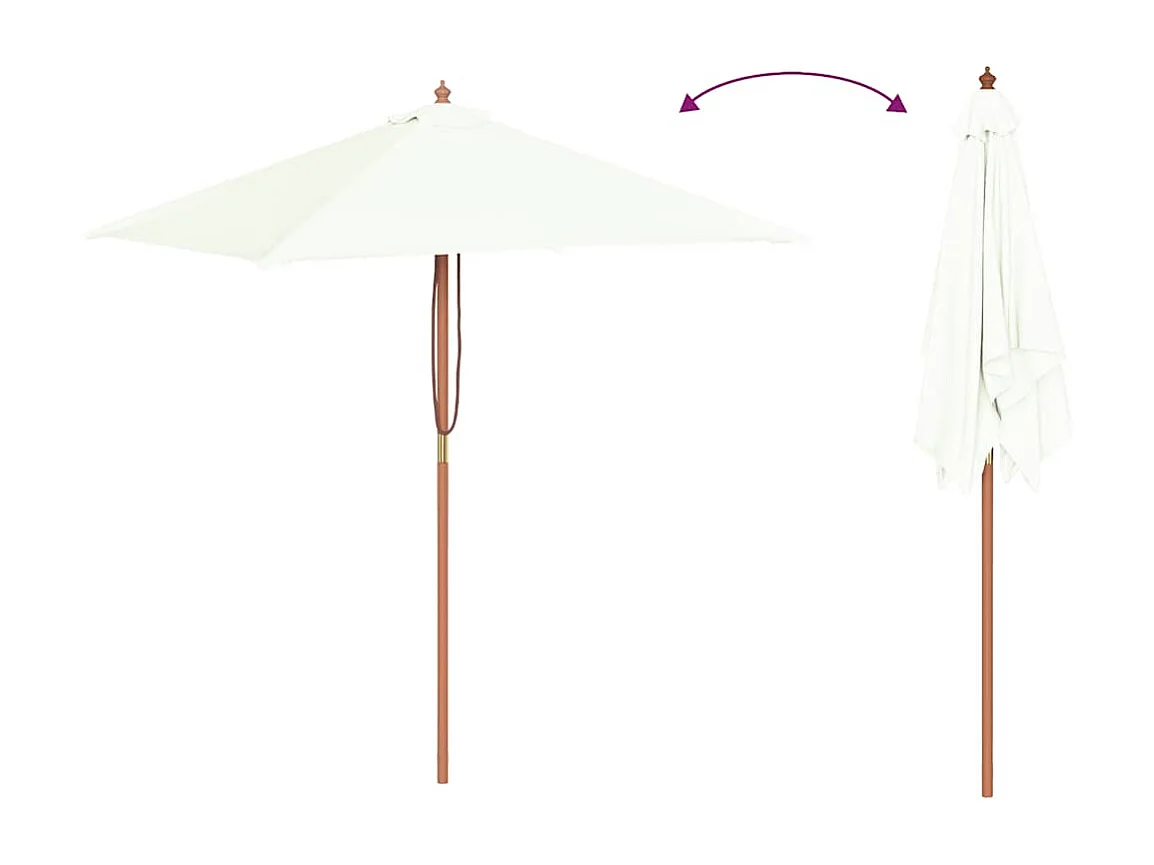 Keano  Parasol met houten paal 150x200 cm zandkleurig