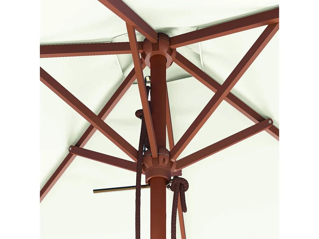 Keano  Parasol met houten paal 150x200 cm zandkleurig