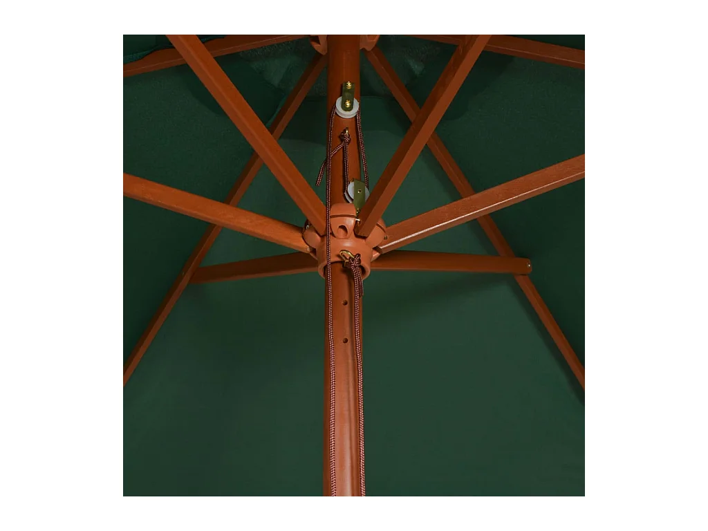 Isabel María  Parasol avec poteau en bois 200 x 300 cm Vert