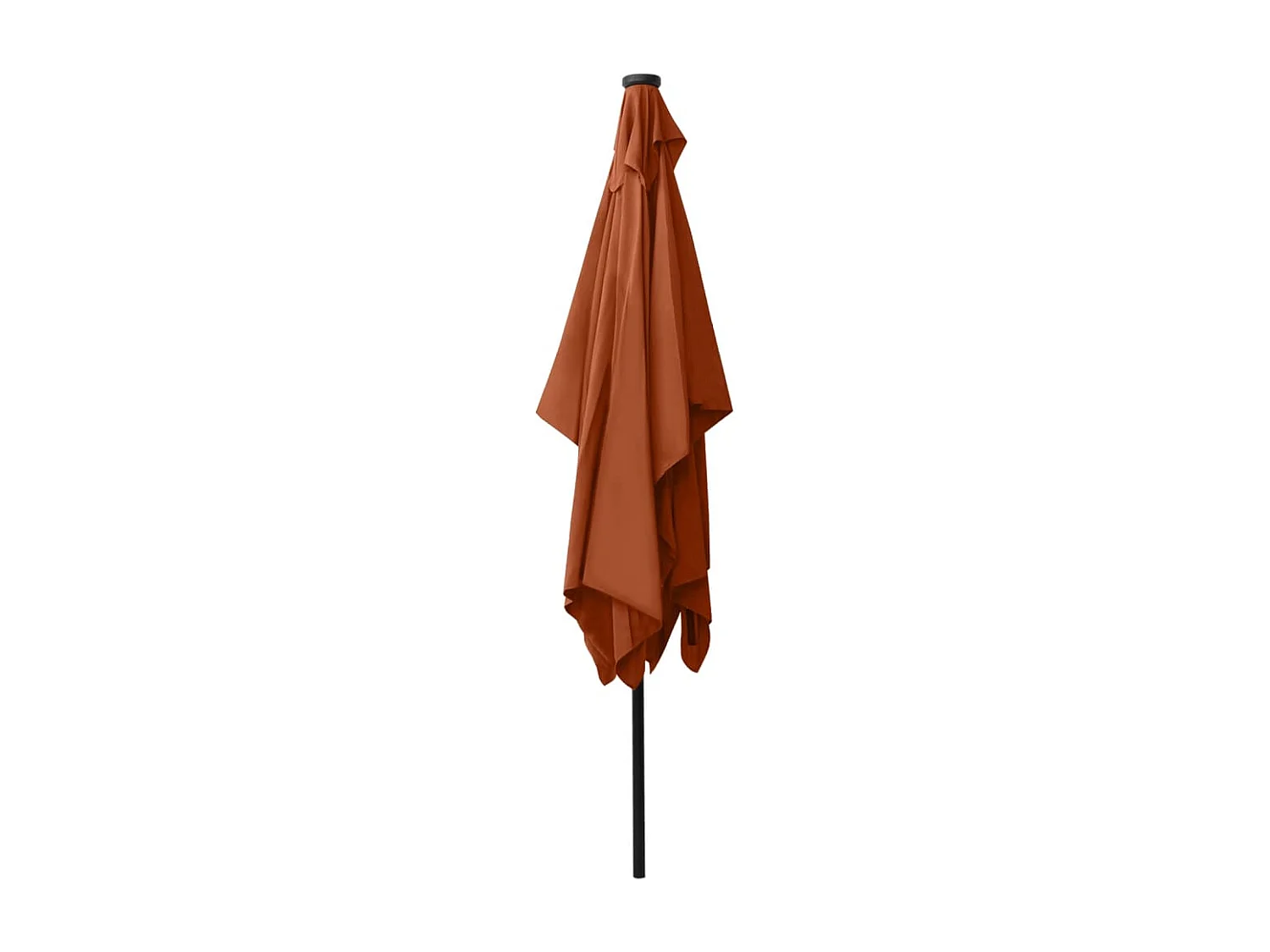 Prudence  Parasol de jardin avec LED et mât en acier terre cuite 2x3 m