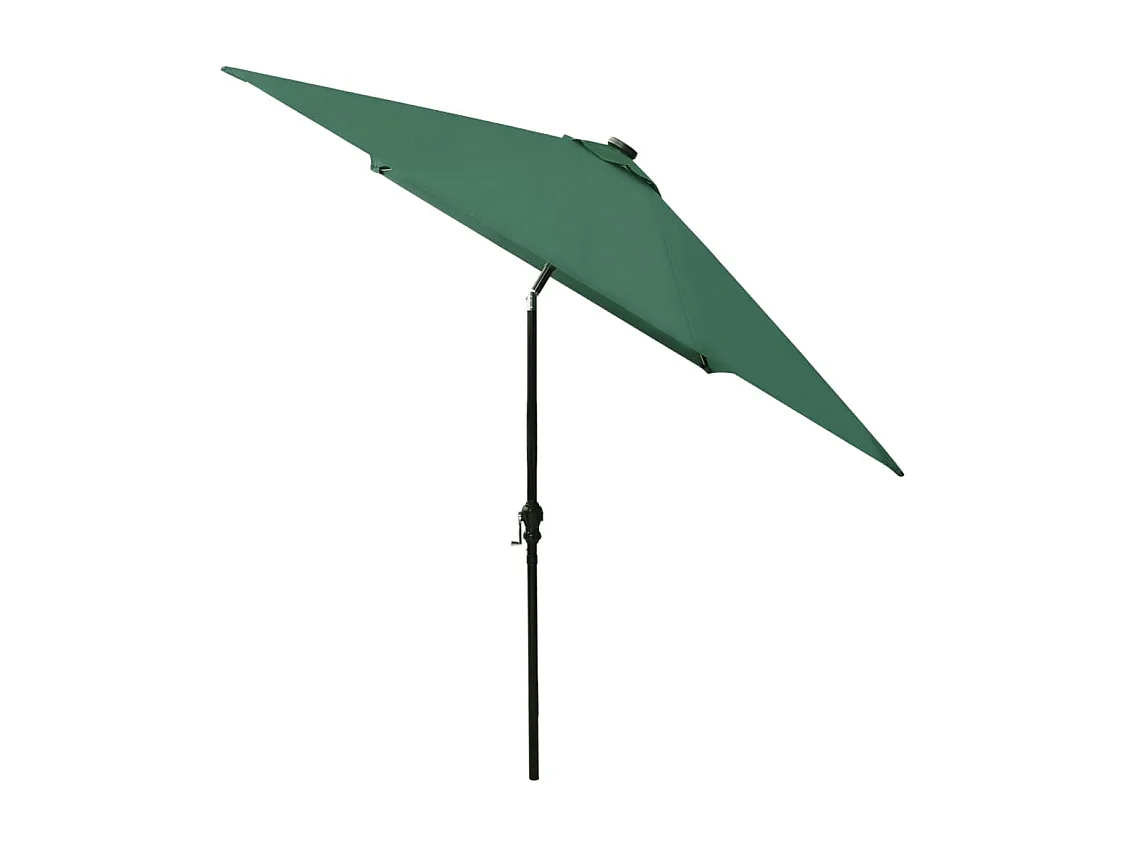 Prudence  Parasol de jardin avec LED et mât en acier Vert 2x3 m