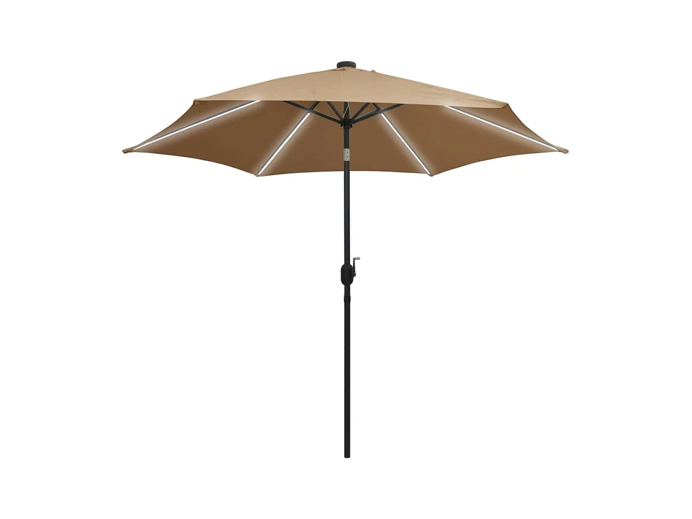 Perind  Parasol de jardin avec lumières LED et mât en aluminium taupe