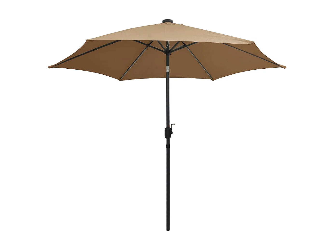 Perind  Parasol de jardin avec lumières LED et mât en aluminium taupe