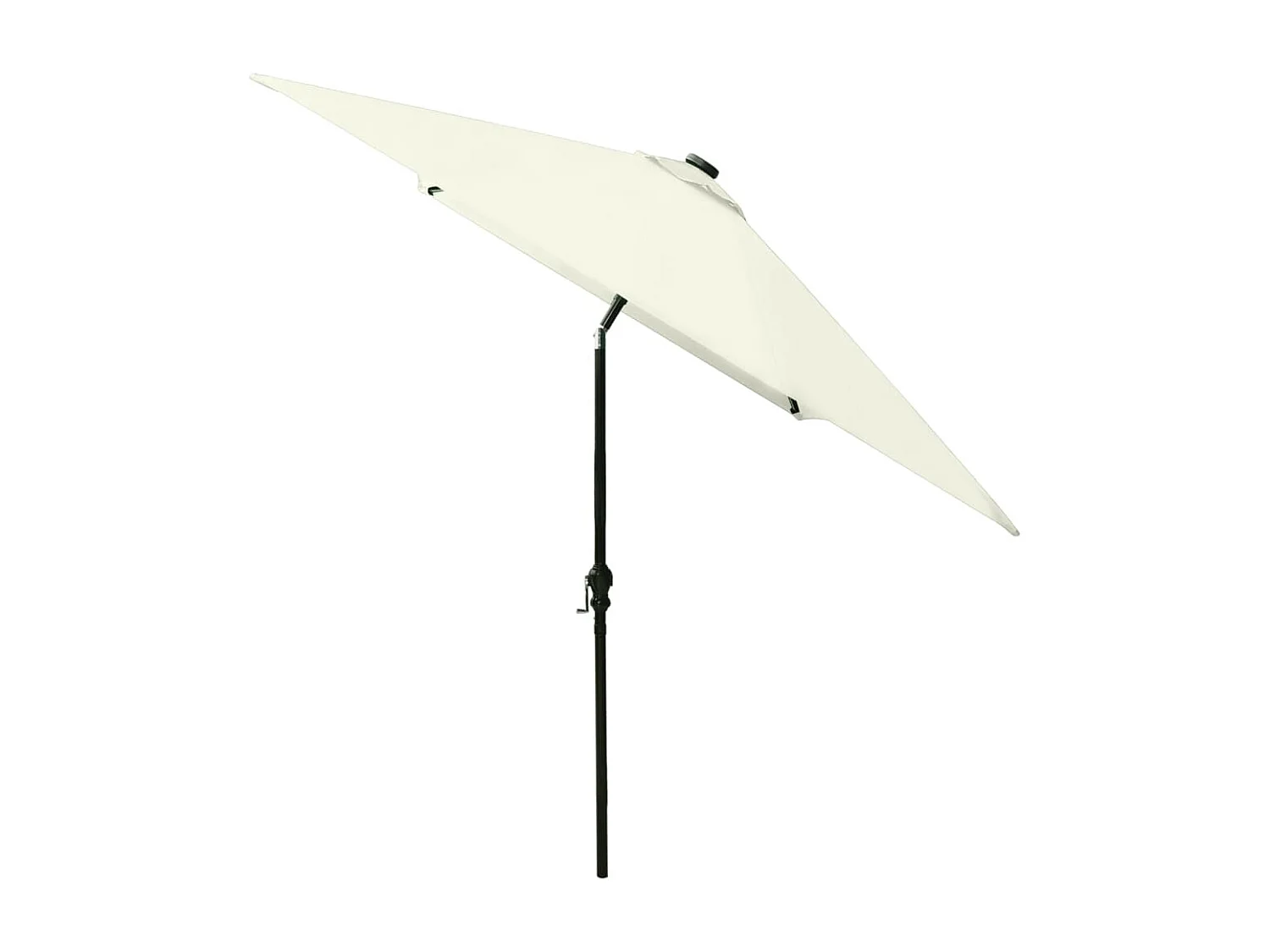Prudence  Parasol de jardin avec LED et mât en acier sable 2x3 m
