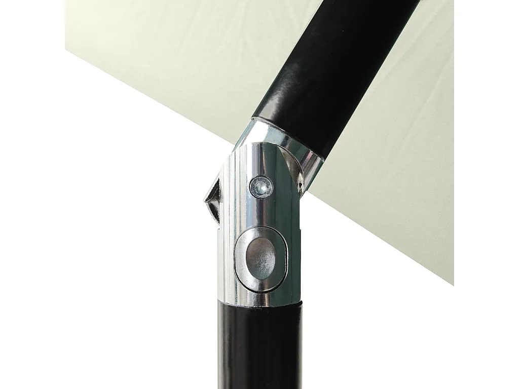 Prudence  Parasol de jardin avec LED et mât en acier sable 2x3 m