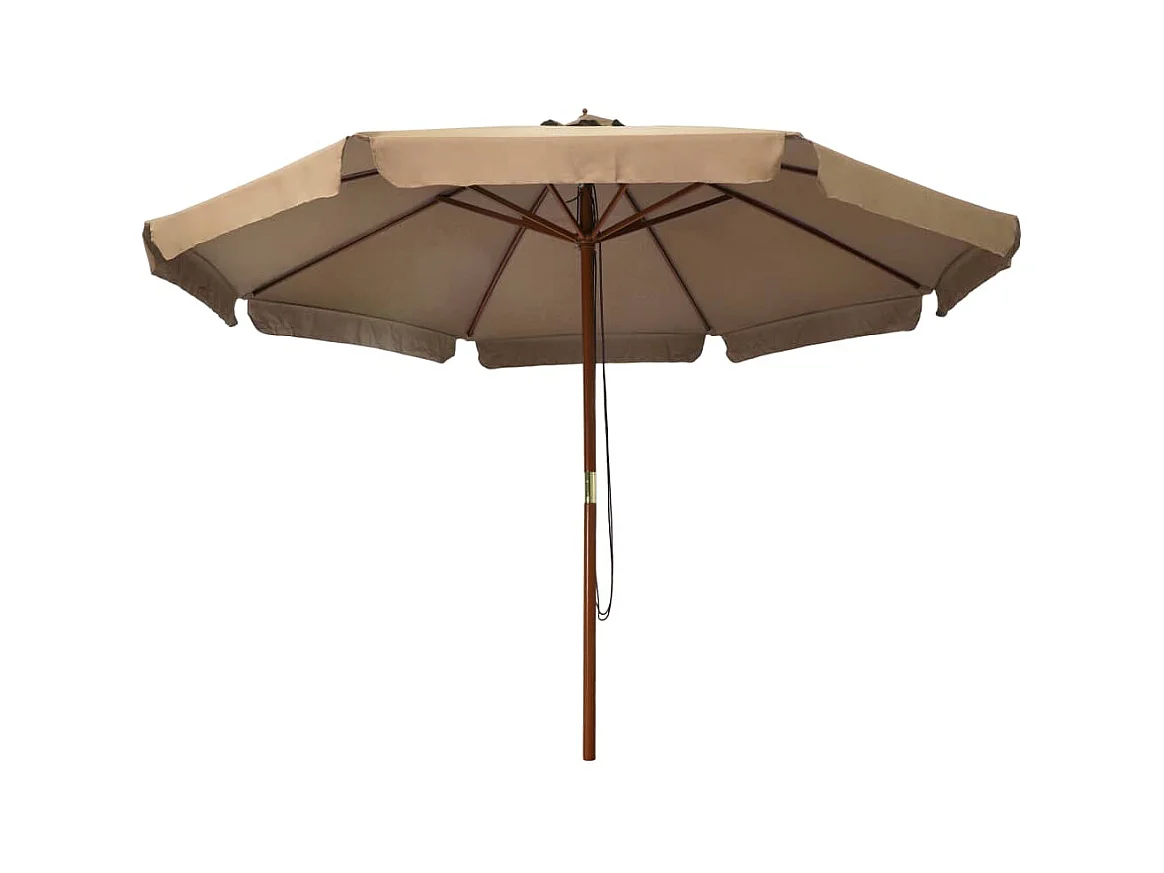Eastvale  Parasol d'extérieur avec mât en bois 330 cm Taupe
